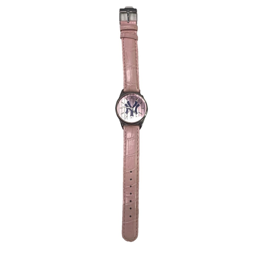 New York Yankees Womens Pink & Blue MLB Watch WORKS.. Face=1.25" Wide 9" Long